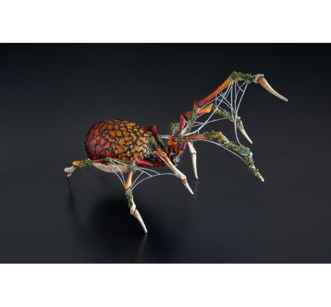 Collectible Handmade Fire spider sculpture. OOAK