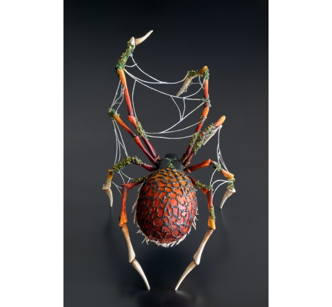 Collectible Handmade Fire spider sculpture. OOAK