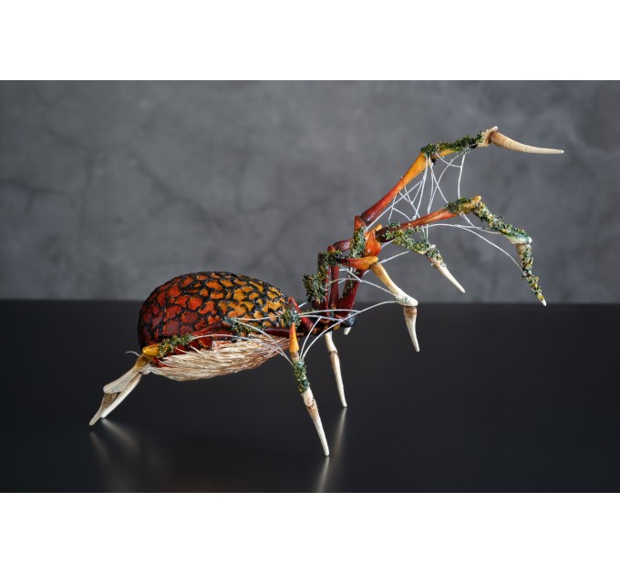 Collectible Handmade Fire spider sculpture. OOAK