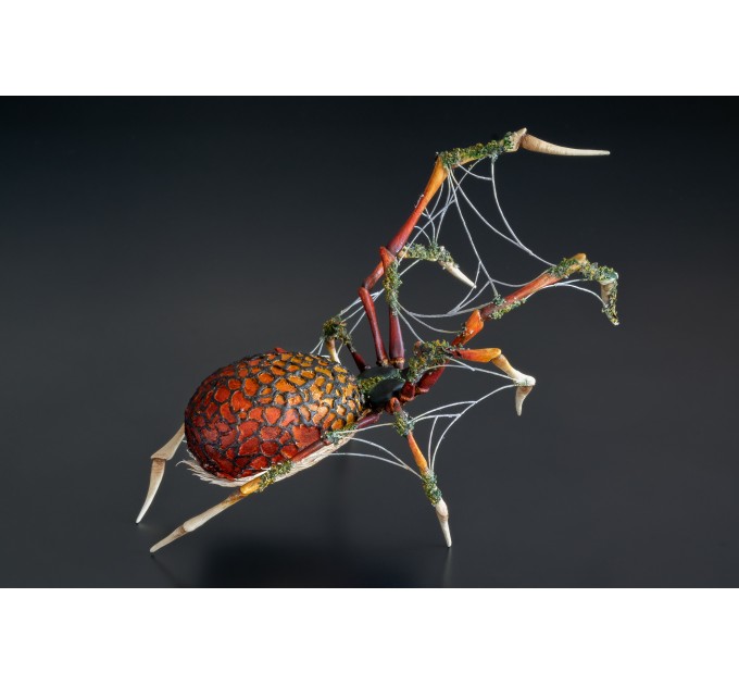 Collectible Handmade Fire spider sculpture. OOAK