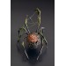 Collectible Handmade black spider sculpture with a rose and moss 