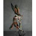 Collectible phoenix statue bird with sakura tree. Black fire bird