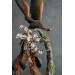 Collectible phoenix statue bird with sakura tree. Black fire bird