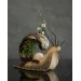 Collectible snail sculpture with roses. Handmade fantasy OOAK 