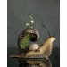 Collectible snail sculpture with roses. Handmade fantasy OOAK 