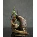 Collectible snail sculpture with roses. Handmade fantasy OOAK 