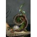 Collectible snail sculpture with roses. Handmade fantasy OOAK 