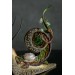 Collectible snail sculpture with roses. Handmade fantasy OOAK 