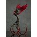 Handmade Phoenix statue bird. Black and red 