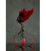 Handmade Phoenix statue bird. Black and red