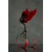 Handmade Phoenix statue bird. Black and red 