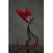 Handmade Phoenix statue bird. Black and red 