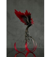 Handmade Phoenix statue bird. Black and red