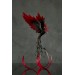 Handmade Phoenix statue bird. Black and red 