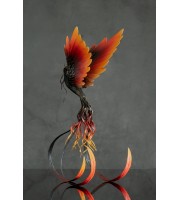 Handmade Phoenix statue bird. Dark fire bird