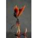 Handmade Phoenix statue bird. Dark fire bird