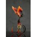 Handmade Phoenix statue bird. Dark fire bird