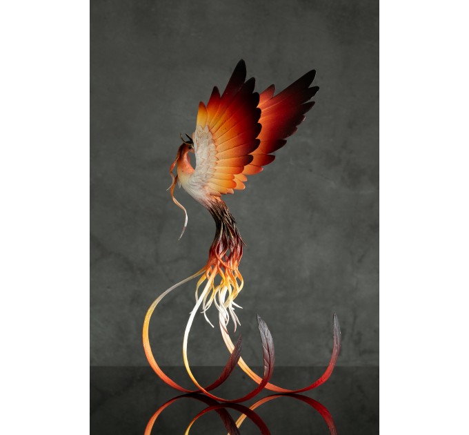 Handmade Phoenix statue bird. Fire bird