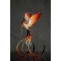 Handmade Phoenix statue bird. Fire bird