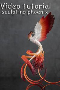 Video tutorial how to sculpt phoeniх bird by air clay